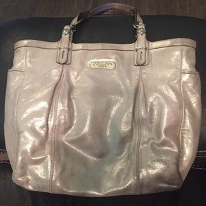 Coach bag metallic 100% leather